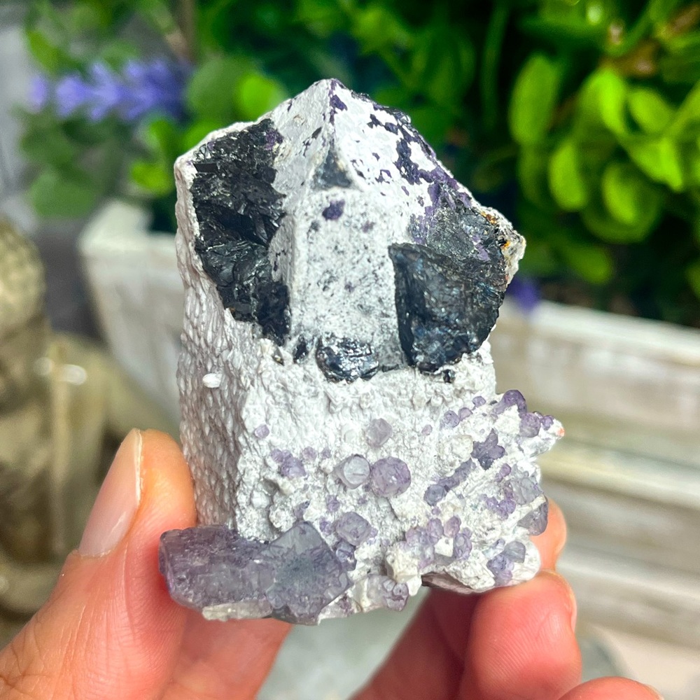 Candle Quartz with Fluorite and Galina from Inner Mongolia